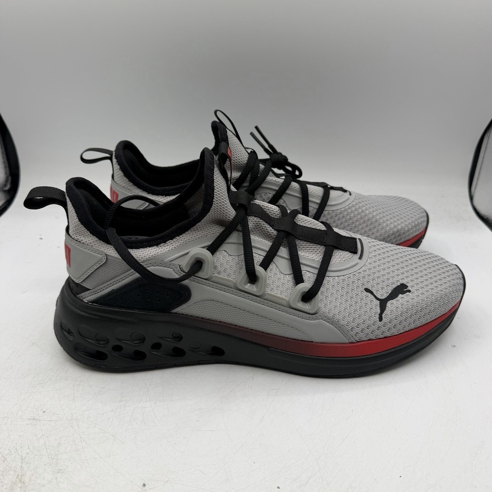 Puma Softride Frequence Street Shoes Mens Sz 10 Grey Red Sneakers 311727-05